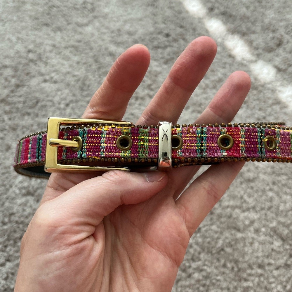 Vintage 90s hand woven colorful belt - Picture 7 of 7
